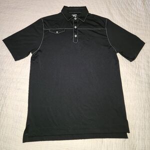 FootJoy FJ Men’s Athletic-Fit Performance Golf Polo Black M Contrast Stitching